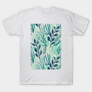 Green Foliage Pattern T-Shirt